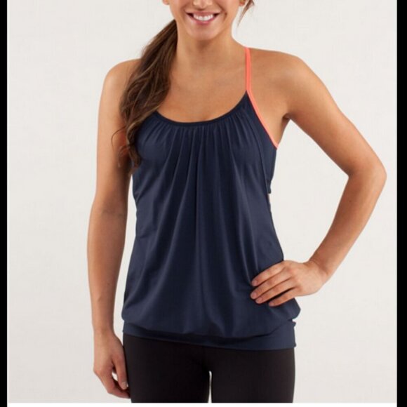 NEW Lululemon Yoga Running Exercise Tank Top 2 colors Navy Blue+ Neon Pink - Picture 2 of 16